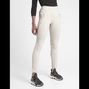 NWT-Athleta Birch Grey Peak Hybrid Fleece Tight, Large